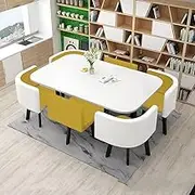 Rectange Dining Office Table with 6 Chairs for Dinner, Conference Table Set, Modern Negotiation Kitchen Table, Coffee Desk Meeting Room Tables(5)