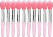 Haiki 10pcs Silicone Lip Brush Set Lipstick Lip Gloss Applicator Brushes Lip Care Makeup Brushes for Women Girls