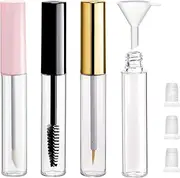 YITOU 3PCS 10ml Empty Mascara Tube and Wand, Refillable Lip Gloss Tubes with Brush, Eyeliner Tube with Rubber Inserts, Cosmetic Container kit for DIY Castor Oil Lip Gloss