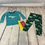Kickee Pants Christmas Santasaurus Pajama Bamboo Set Sz: 6-12M NWT