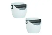 Avanti Coffee Knock Box Espresso Grinds Waste Tamper Bin Silver - Set of 2