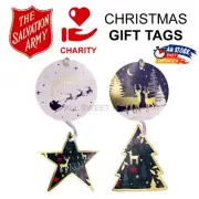 20pcs Christmas Paper Gift Tags with String Foil Hanging Label Xmas Wrapping AU