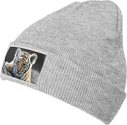 Cute Tiger Cub Womens Mens Winter Knitted Beanie Hat,Thick, Soft & Warm Chunky Beanie Hats,for Cold Weather