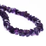 Dark Purple Amethyst 7mm-11mm Gemstone Faceted Nuggets Beads | 9inch Strand