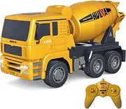 Fistone RC Cement Mixer Truck 6 Channel 1/18 Scale Auto Dumping Construction Vehicle Toy for Kids Boys Age 6 8 10 12 Years Old