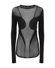 Balmain Mesh Long Sleeved Top XXS,S,XS,L,M Black
