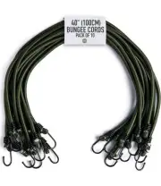 10 Pack 40" Rubber Bungee Cords with Hooks Tie Down Straps for Outdoor Tarp