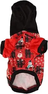 Christmas Dog Hoodie Plush Soft Elastic Breathable Sweater for Small Medium Dogs (M)