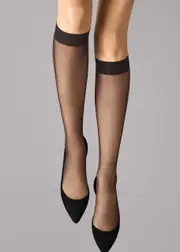 Wolford Individual 10 Denier Knee-high Socks - Nearly Black - XL XL