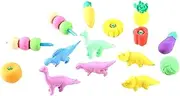 JOINPAYA 80 Pcs Cartoon Fruits Vegetables Erasers Fun Simulation Food Shape Stationery for School Rewards Classroom and Office Supplies Mixed Styles