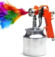 Paint Sprayer, Universal 1.5mm Copper Nozzle Cordless Paint Sprayer for Home Interior House Painting Car DIY Paint Sprayer Gun with 750ml Aluminum Alloy Cup Quick Connector Cleaning Brush Silver