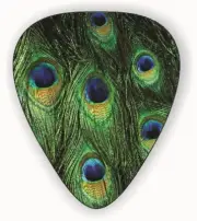 10 X PEACOCK PATTERN ~ GUITAR PICKS, Genuine Celluloid Guitar Picks