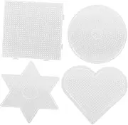 ERINGOGO 4pcs Geometric Templates for DIY Bean Stencil Puzzle Kit Boost Boys and Spatial Skills Safe Educational Toy