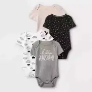 Baby 4pk Short Sleeve Bodysuit Set - Cloud Island™ Hello SUNSHINE Size 24 Month