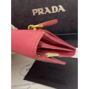 Prada 長夾-桃紅色