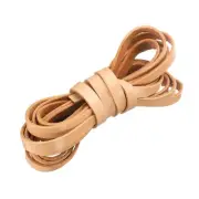Flat Leather Cord, 3.3 Yard 8mm Leather String Strips for DIY Crafts Brown