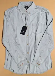 Ben Sherman Men's Shirt Medium Blue Denim Button Down Long Sleeve