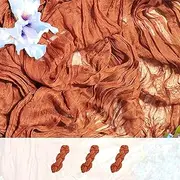 sxvblly 3PCS Terracotta Cheesecloth Table Runner 35×120 Inch Boho Gauze Rustic Spring Easter Table Runner for Baby Shower Wedding Decorations Bridal Shower Birthday Party Tea Party Decorations(10Ft)