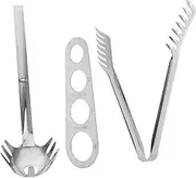 BESTOYARD Multipurpose Pasta Measuring Tool Set Spaghetti Spoon Pasta Fork Slotted Spoon for Cooking Serving