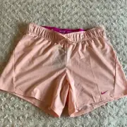 NWT 2017 Nike Dry fit peach hot pink elastic waist women shorts work out Small