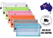 6 x Mesh Zipper Pouch Travel Bags Organiser Storage Cosmetic Bag Pencil Case A6