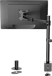 WALI Single Monitor Mount, Single Monitor Arm Desk Mount,Desk Monitor Stand, Holds Screen Up to 32inch, 22lbs, Adjustable Mount with C-CLAMP Designed for Home Office Application(M001), Black