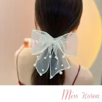 在飛比找momo購物網優惠-【MISS KOREA】網紗髮圈 珍珠髮圈 蝴蝶結髮圈/浪漫