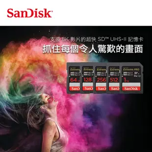 SanDisk ExtremePRO SDXC (U3) 64GB~256GB 記憶卡280MB V60(公司貨)