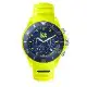 【Ice Watch】三眼計時活力系列 藍錶面 40mm CH-螢光黃矽膠錶帶