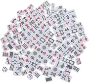 ORFOFE 1 Set Portable Mini Mahjong Set Travel Friendly Mahjong Tiles with Storage Bag Fun Game for Parties and Gatherings and Safe Material for Long Term Use