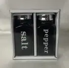 Design Imports Ceramic Salt & Pepper Shakers, Black (29706)