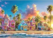 Chalzidar Jigsaw Puzzles for Adults 1000 Pieces, Interlock Perfectly Letter on Back No Dust, Home Decor Birthday Gift Toy for Men Women Elders Seniors, 1:1 Poster - Colorful Harbour