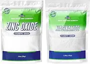 Myoc Cosmetic Grade – White Zinc Oxide(110g / 3.8oz) & Niacinamide (113g / 3.9oz) Powder – Brightening & Oil-Control Formulation Duo