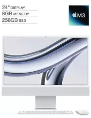 BRNAD NEW Apple iMac 24" M3 Chip 8-Core CPU 8GB RAM 256GB SSD MQRJ3LL/A Silver