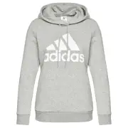 Adidas Womens Essentials Logo Fleece Hoodie in Grey