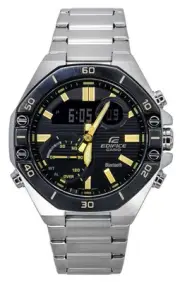 Casio Edifice Black Dial Quartz Sports 100M Men's Watch ECB-10DB-1A9