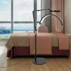 Eyelash LED Floor Lamp 360° Adjustable Half-moon Dimmable Beauty Light w/ Holder