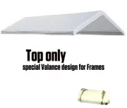 Valanced 20'X20' White Canopy Replacement Cover Top Roof Tarp Shade Cover
