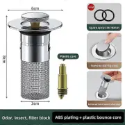 Sink Stopper Strainer Hair Catcher Stainless Steel Anti-Clog Filter for Washbasins Bathroom Sink Kitchen Accessories