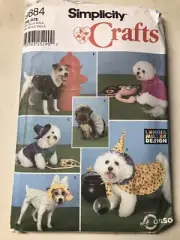 Simplicity Crafts Sewing Pattern 9884 Dog Costumes Pet Clothing Dress Hat