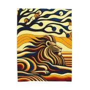 Velveteen Plush Blanket Home Decor Bold Lion Under Tree Africa Nature Retro