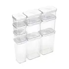 10PC Slide Lock Container Set 400mL-2.4L Airtight Square & Rectangular Storage