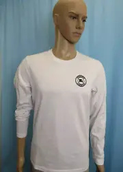 BURBERRY JENSON WHITE COTTON BLACK KNIGHT LOGO LONG SLEEVE T SHIRT JERSEY XXL
