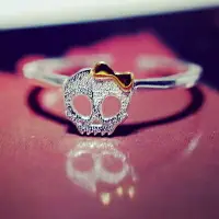 在飛比找樂天市場購物網優惠-925純銀戒指銀飾-骷髏造型清新可愛韓國流行七夕情人節生日禮