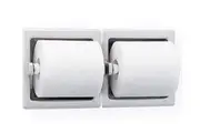 New Bradley 5124 Dual Toilet Roll Holder Recessed No Hood - Silver 318Mm W X