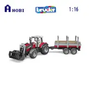 Bruder 1:16 Massey Ferguson 7480 With Front Loader & Timber Trailer Toy Set