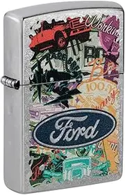Zippo Ford Windproof Lighter, Chrome