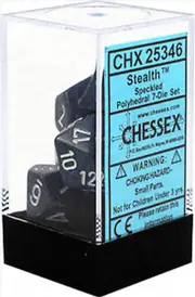 D7-Die Set Dice Speckled Polyhedral Stealth (7 Dice in Display)