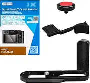 4in1 Basical Accessories Protective Kit for Leica Q3 Camera : Tempered Glass LCD Screen Protector + Metal Thumbs Up Grip + Aluminum Alloy Hand Battery Grip + Shutter Release Button