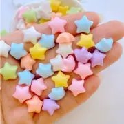 30pcs Mixed Color Charm Star Resin Flatback For Slime Nail Decorations